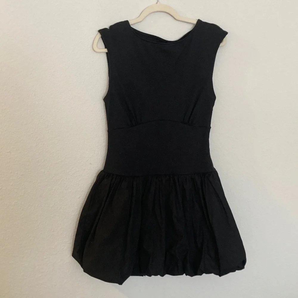 J. Crew Bubble-Hem Mixy Dress Black Size medium